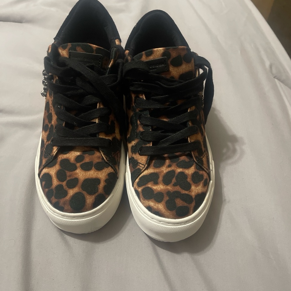 Kurt Geiger Leopard Print Platform Sneakers